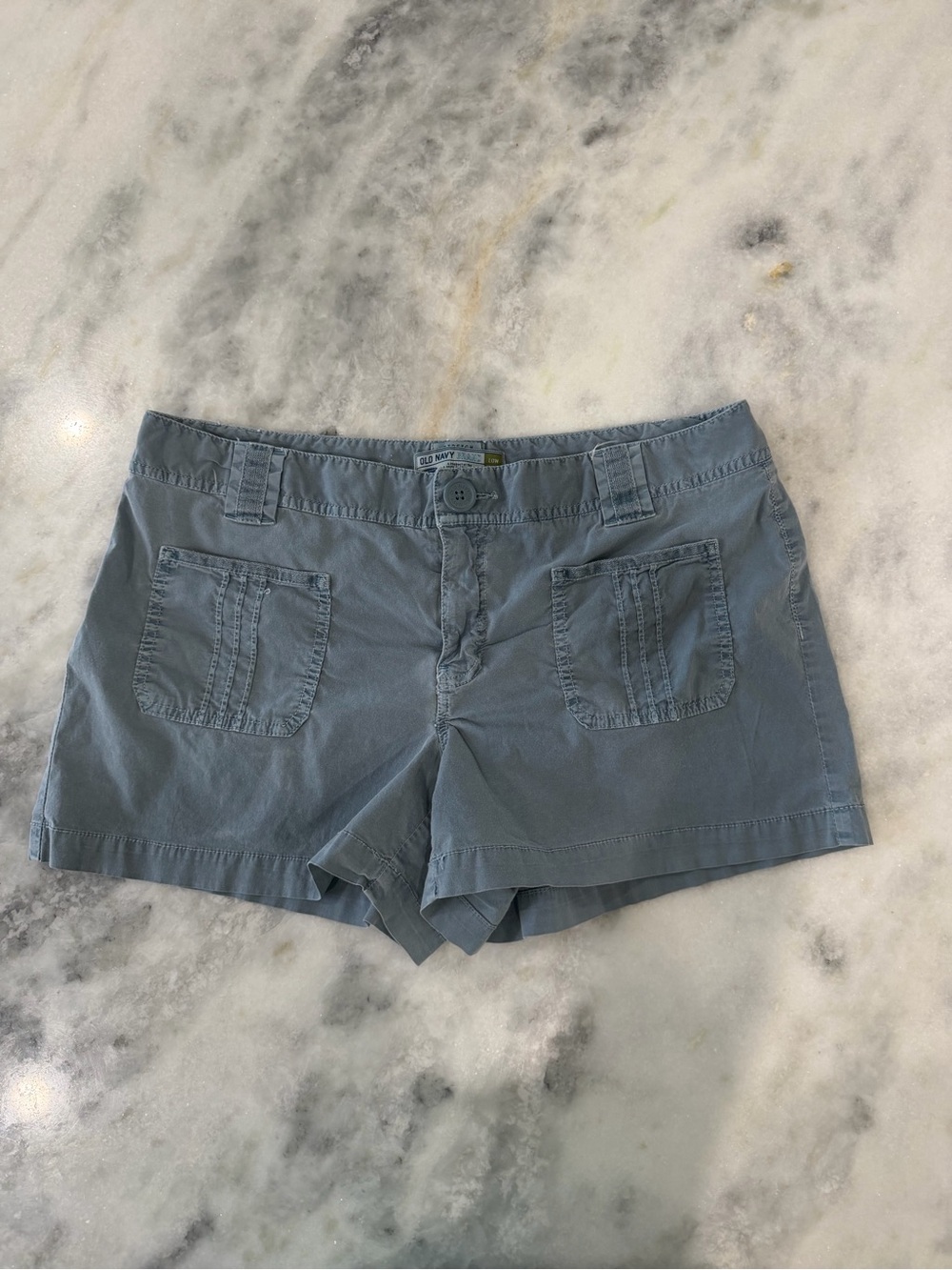 Old Navy Low Waist Blue Gray Utility Shorts Size 14